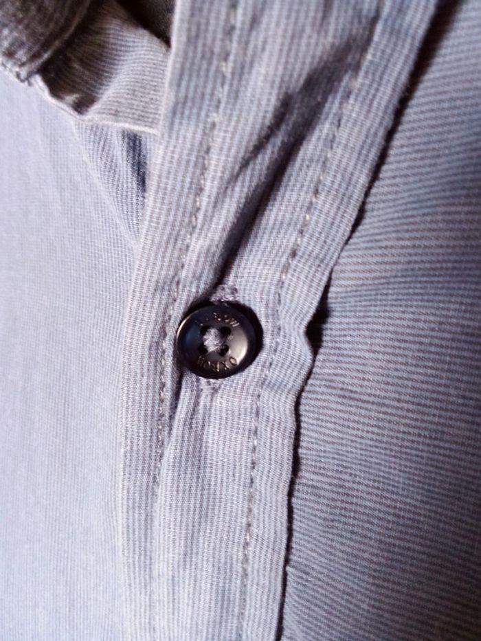 Chemise manches longues bleu gris à fines rayures Oxbow taille L en très bon état - photo numéro 9