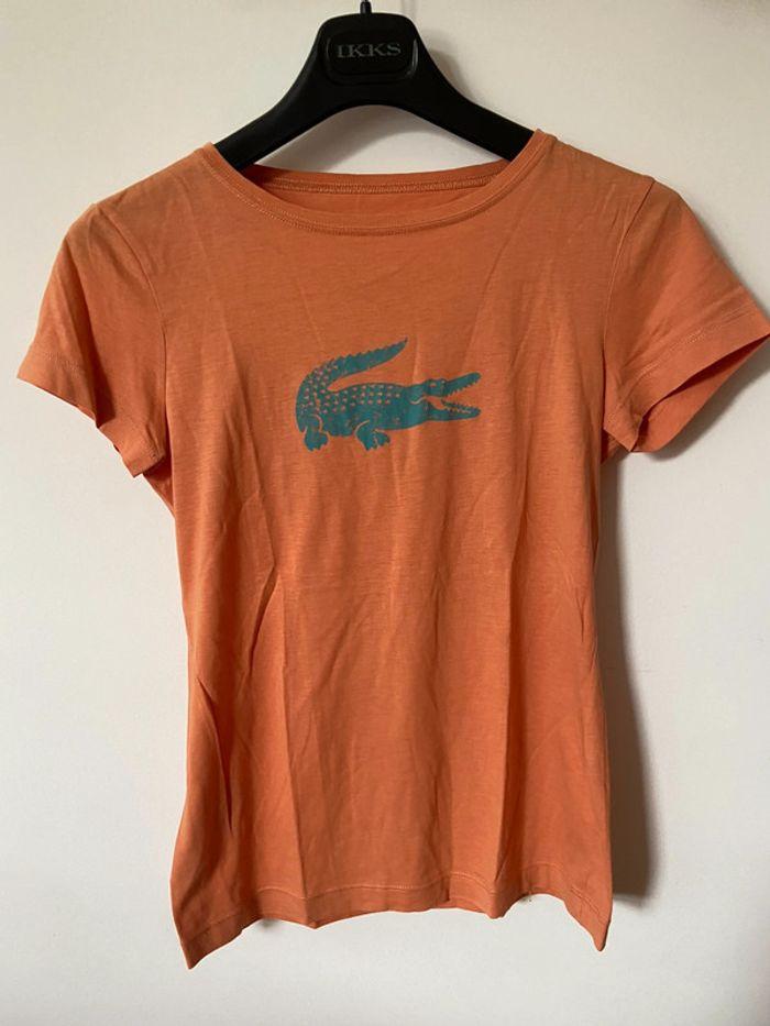 Tee-shirt Lacoste orange taille 36 - photo numéro 1