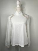 Blouse col cheminée blanc