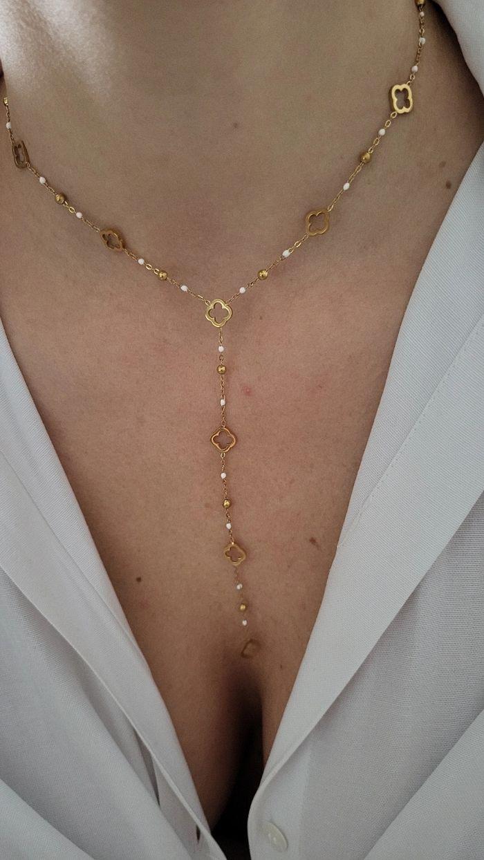 Collier acier inoxydable doré ajustable - photo numéro 1