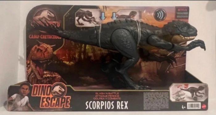 JURASSIC WORLD - SCORPIOS REX ATTAQUES ET SON - FIGURINE DINOSAURE - photo numéro 1