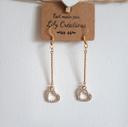 Boucles d'oreilles dorées et coeurs strass LC236