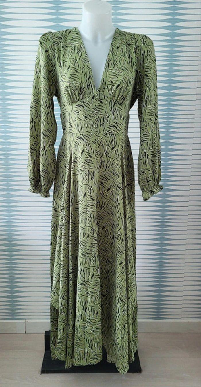 Robe longue verte à motifs modèle Elvalia taille XL By One Loicïa Curve neuve avec étiquette - photo numéro 2