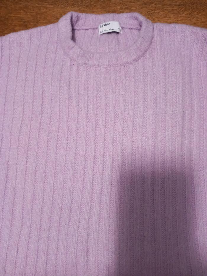 Pull Bershka côtelé t.40 mauve - photo numéro 2