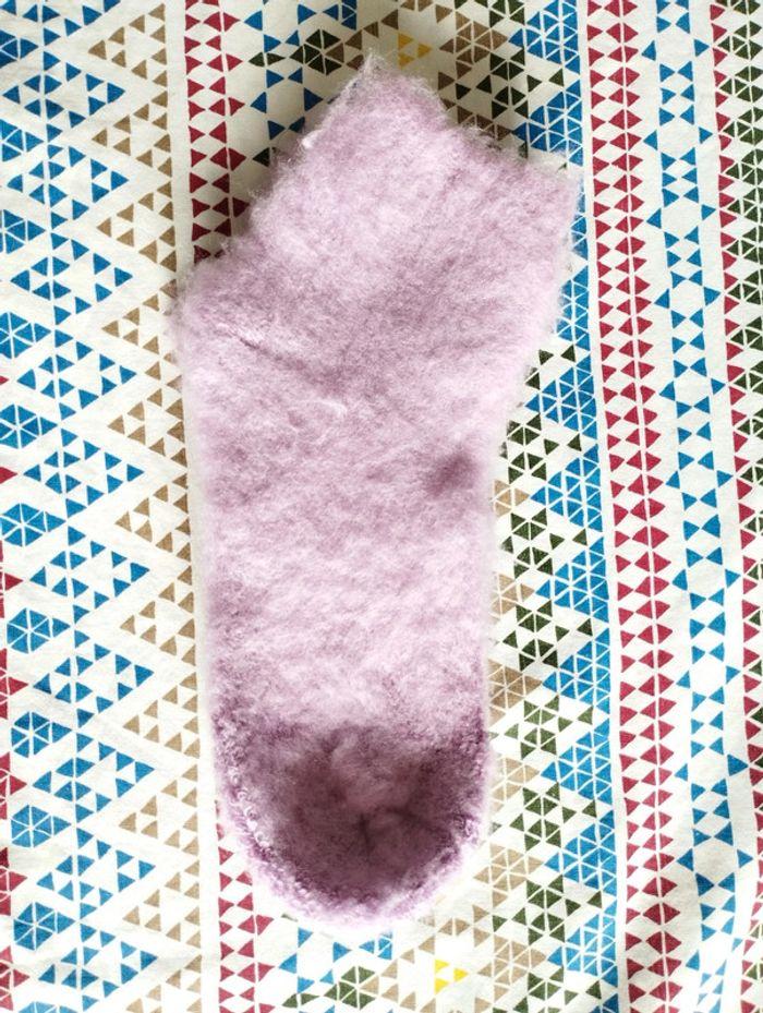 💥 NEUF chaussettes cocooning mohair rose lilas embellissement boutons père Noël - photo numéro 2