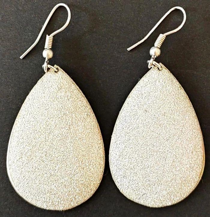 Boucles d'oreilles gouttes glitter argent etam - photo numéro 1