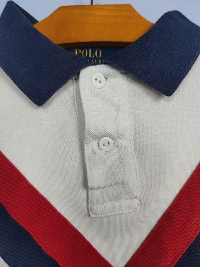 Polo Ralph Lauren Vintage Bleu et Rouge Logo Golf Brodé Jaune Taille L Homme - photo numéro 3