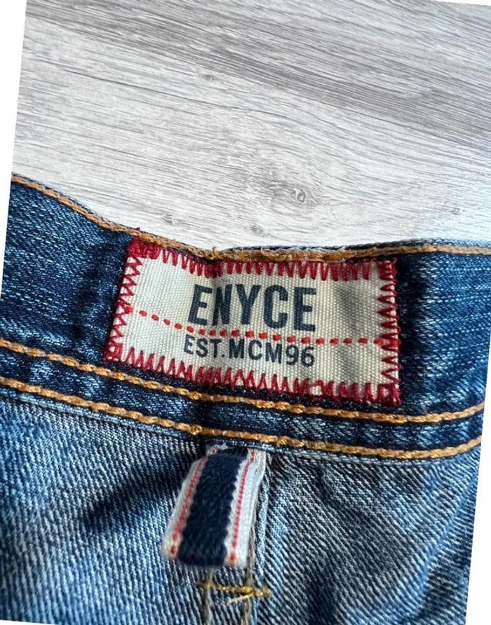 🩳 Short vintage brodé hip hop Enyce en jean Bleu Taille L 🩳 - photo numéro 15