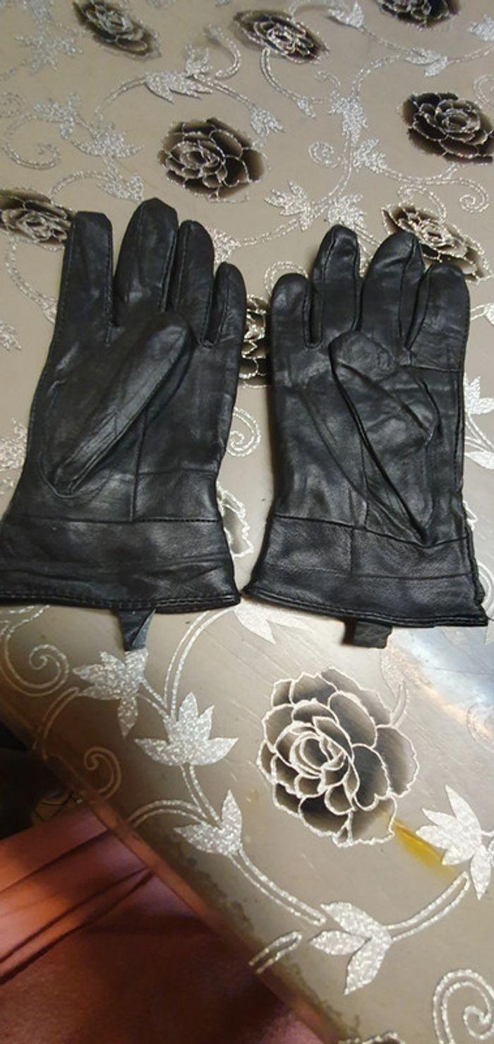 gants cuir noir - photo numéro 3