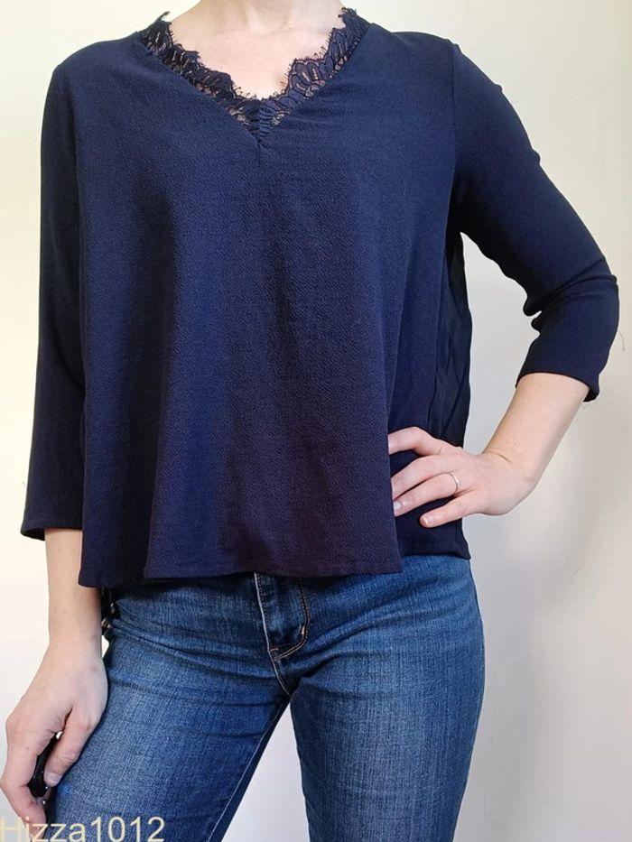 Blouse bleu marine Vero Moda taille 36 💖 - photo numéro 1