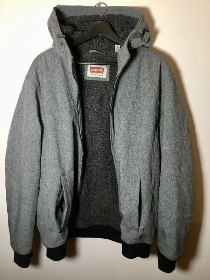 Blouson chaud doublure polaire pour homme Levi’s gris chiné foncé taille XL 088 - photo numéro 2