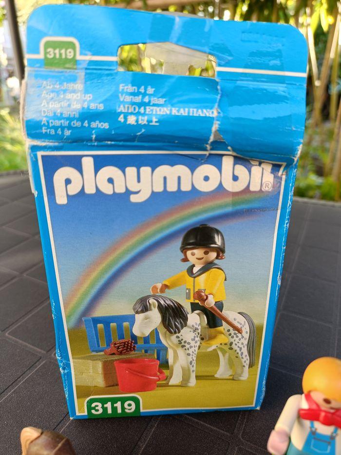 Lot Playmobil Boîte 3119 Charrette Poney Ranch 3713 Vintage Klicky Figurines - photo numéro 5