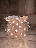 Panière sac pochon pochette Maison de monde B Tissu toile avec étoiles