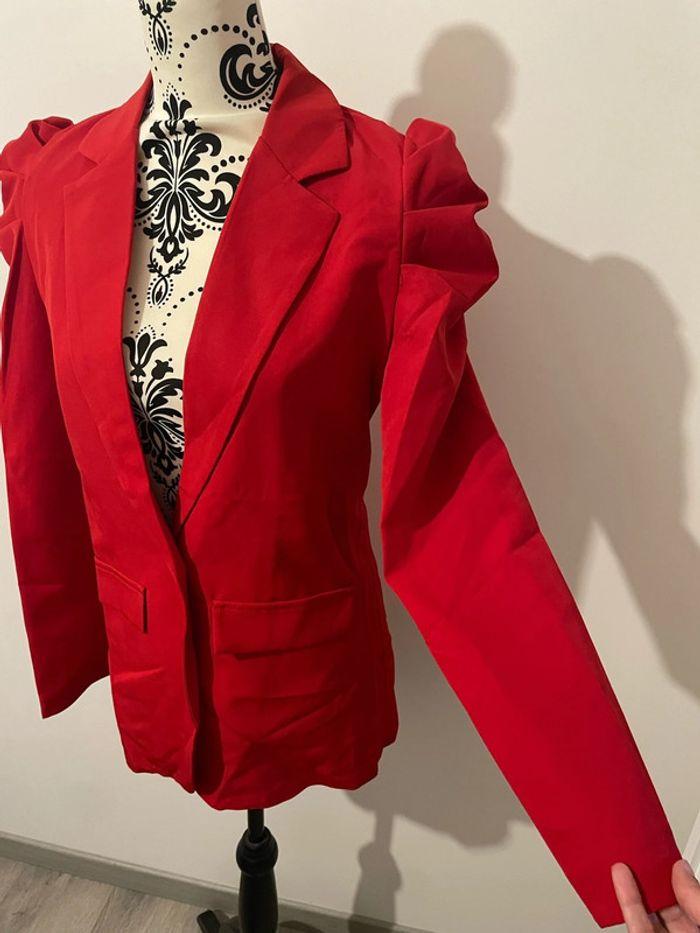 Veste blazer rouge épaule bouffante poche devant neuf I saw it first taille M - photo numéro 2