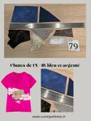 Tee-shirts en CUIR bleu et noir (79)