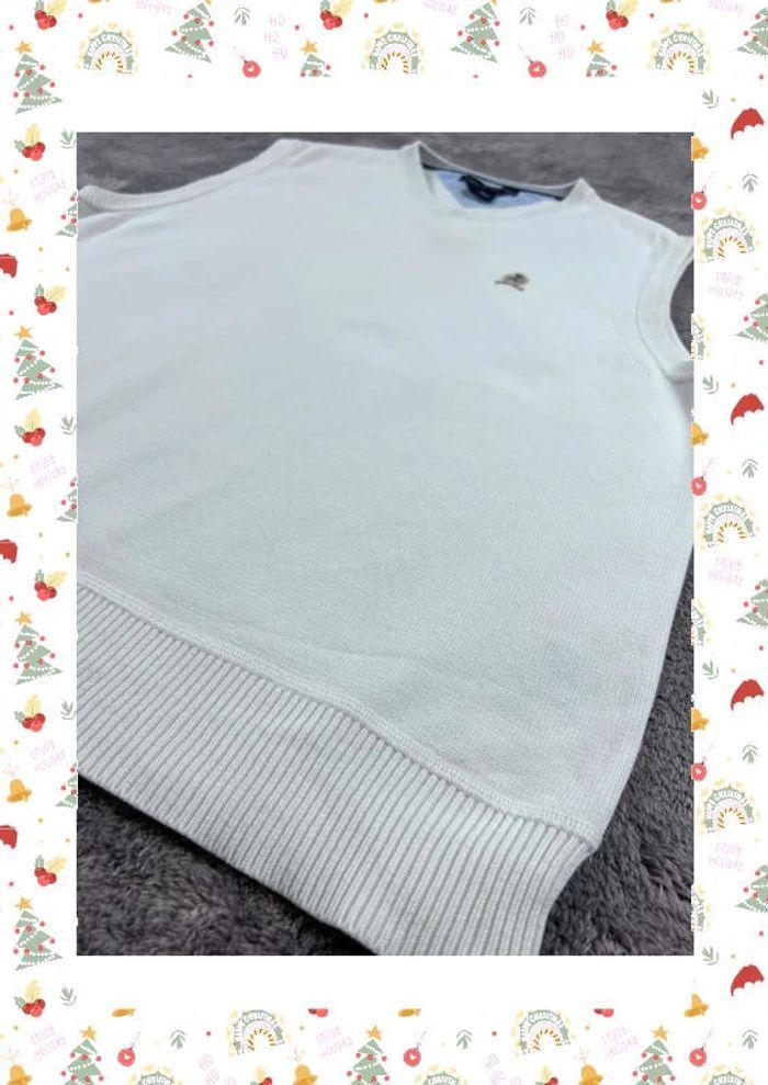 👕 Sweat Tommy Hilfiger Vintage sans manche Logo Brodé Blanc Taille XL 👕 - photo numéro 9