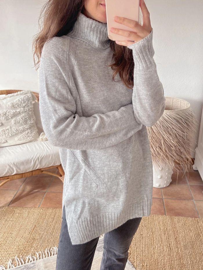 Pull gris col roulé Camaieu - photo numéro 3