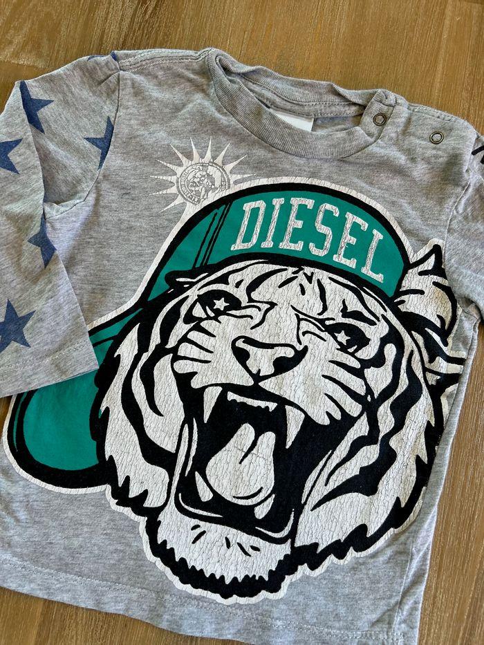 T-shirt longues manches bébé garçon Diesel tigre taille 18 mois - photo numéro 4