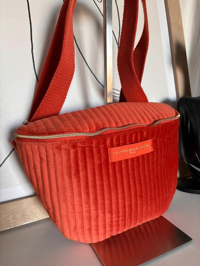 Sac banane orange velours - photo numéro 2