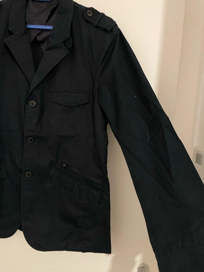 Veste bleu marine style blazer poche devant et bouton manche H&M taille 54 - photo numéro 3