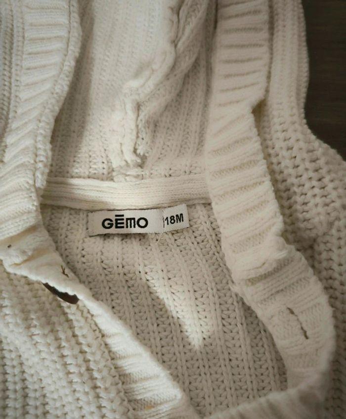 Gilet blanc gemo taille 18 mois - photo numéro 3