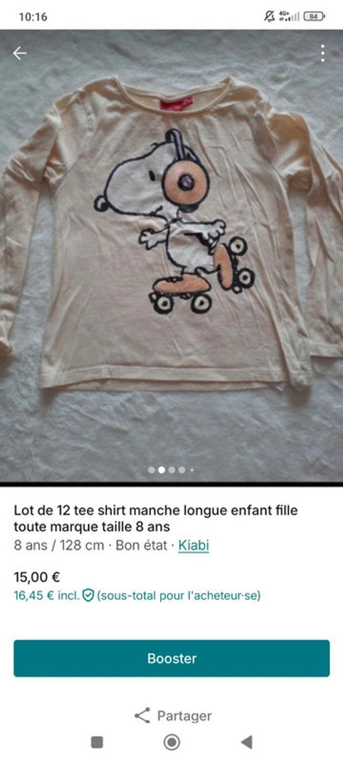 Lot de tee shirt manche longue  enfant fille toute marque taille 08 ans - photo numéro 2