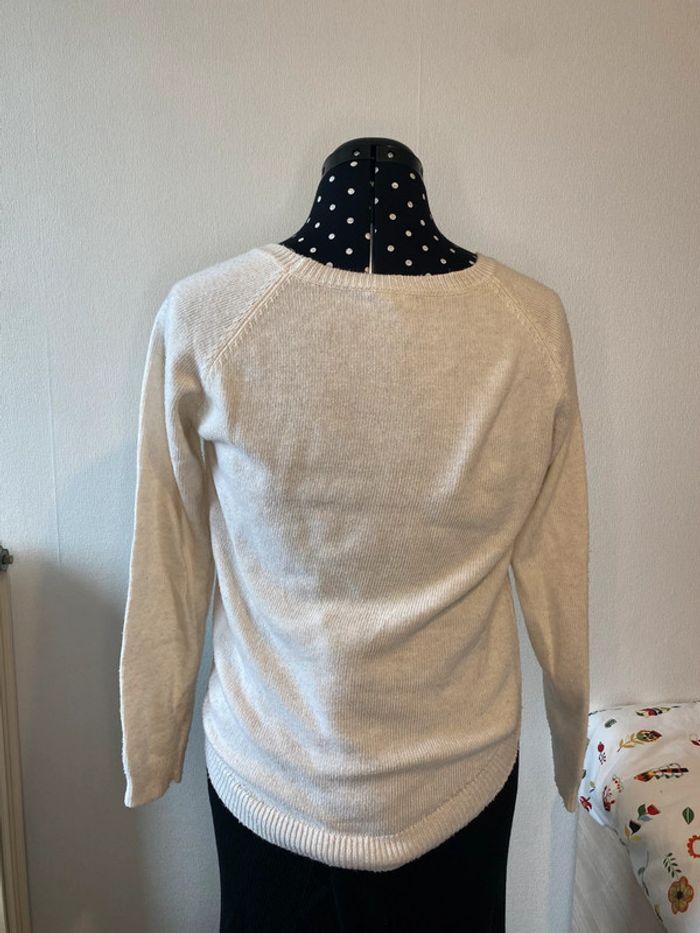 Pull fin blanc cassé avec motif femme Bréal taille S / 36 - photo numéro 2