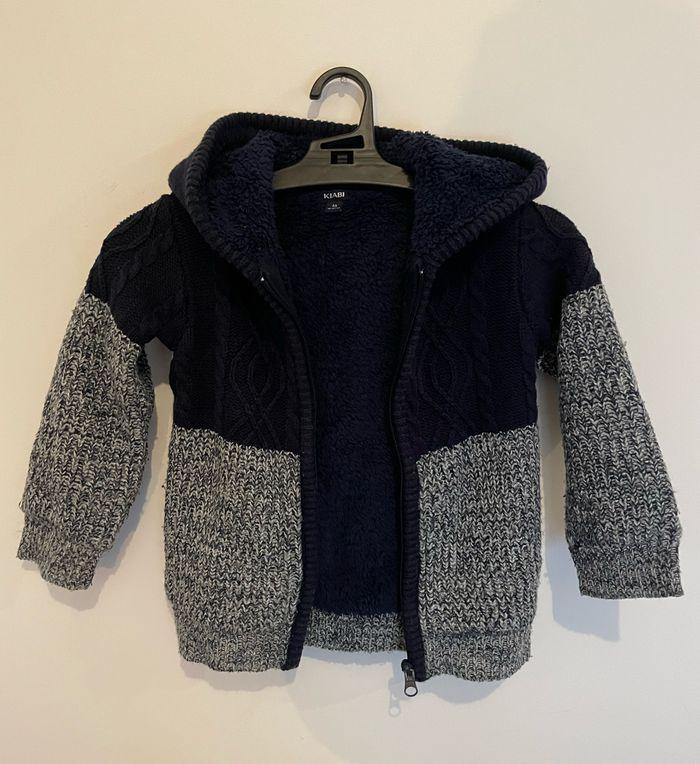 Gilet en laine fourré bleu marine Kiabi - photo numéro 3