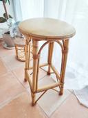 Tabouret en rotin osier vintage