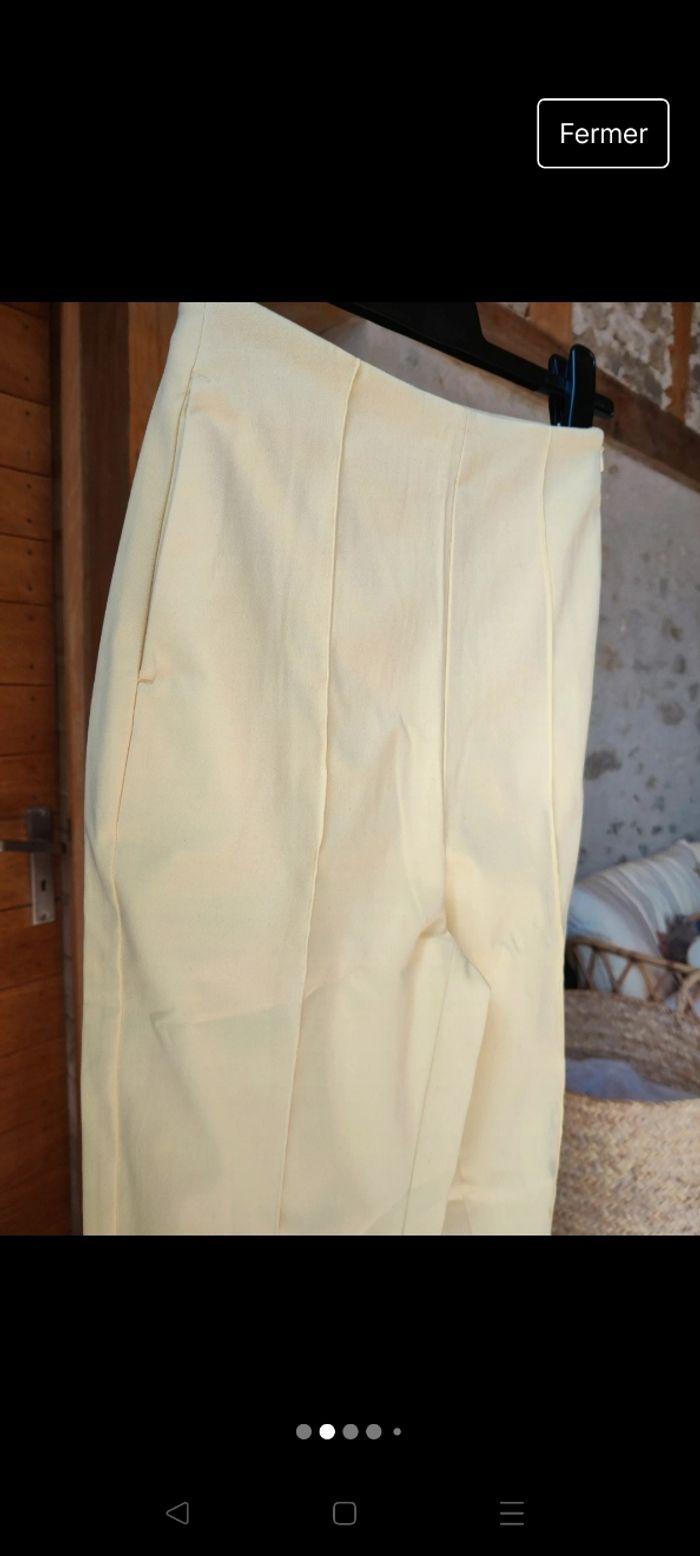 Pantalon droit ajusté jaune clair Pimkie taille 32 12 ans - photo numéro 2