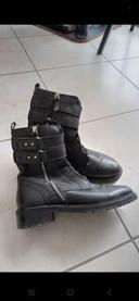 Bottines boots noires lacées Rangers taille 40 Topshop cuir