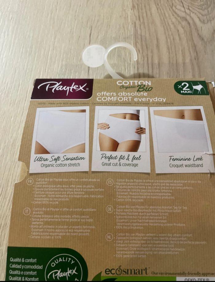 Lot de 2 culottes neuves Playtex Cotton Biologique - photo numéro 3