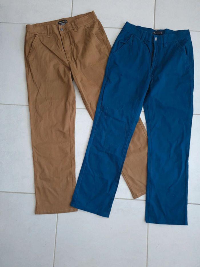 Chino bleu et marron - photo numéro 1