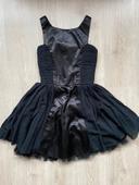 Robe noire bi texture effet satin/ tuile