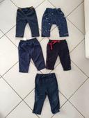 Lot de 5 pantalons bleu marine garçon 9 mois