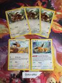 Lot de 5 Cartes Pokémon Evoli avec 3 stamp  Neuve