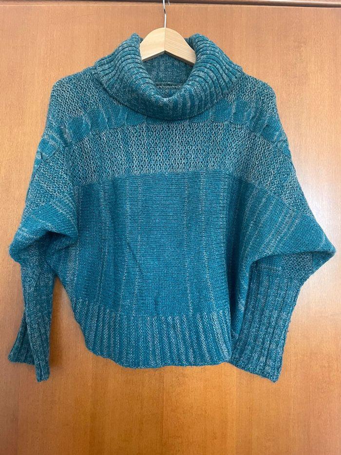 Maglione turchese e grigio donna - photo numéro 1