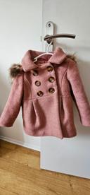 Manteau chic Capuche à fourrure amovible 2-3 ans, 92cm