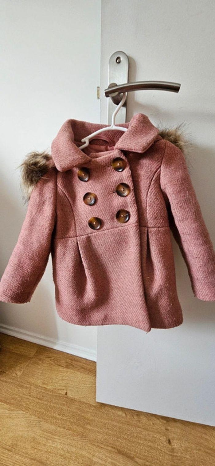 Manteau chic Capuche à fourrure amovible 2-3 ans, 92cm - photo numéro 1