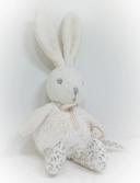 Doudou peluche plush petite petit small baby lapin Bunny bunnies blanc white kaloo grelot