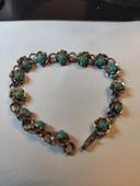 Bracelet argent et turquoises