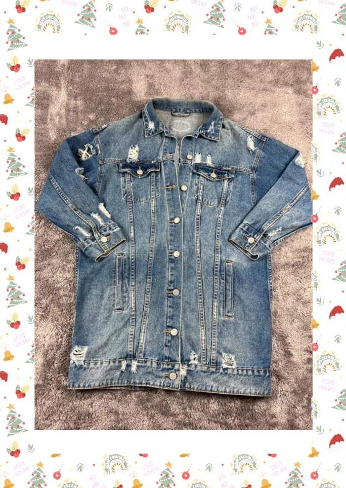 👕 Veste longue en Jeans vintage y2k Bleu Clair Taille M 👕 - photo numéro 1