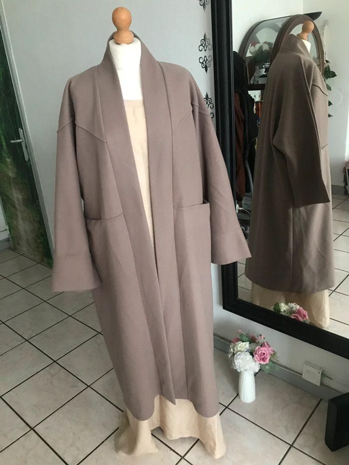 Manteau kimono laine façon cachemire taupe oversize 🌷 - photo numéro 15