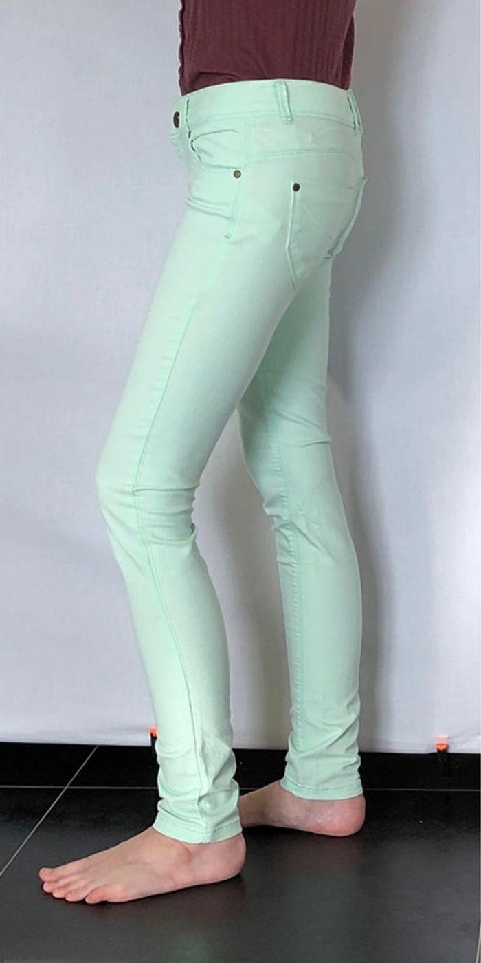 Jean slim taille basse Oxxy vert pastel taille 36 comme neuf - photo numéro 11