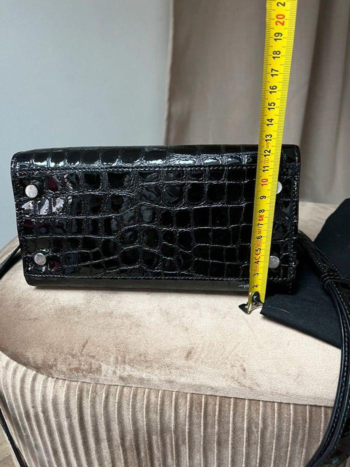 Sac bandoulière Ming en cuir vernis croco noir The Kooples Médium - photo numéro 12