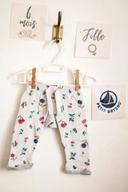 Pantalon gris floral, Petit Bateau, 6 mois