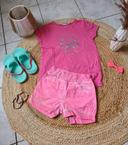 Ensemble rose été short + tee shirt 10 ans fille