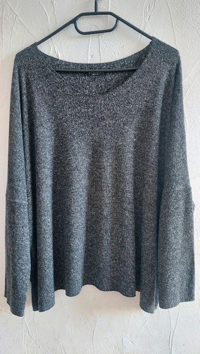 Pull grande taille gris chiné - photo numéro 1