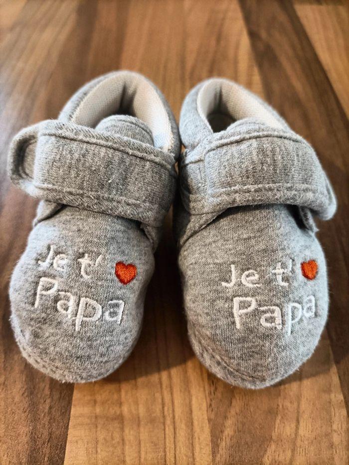 Chaussons 1er âge je t'aime papa - photo numéro 1