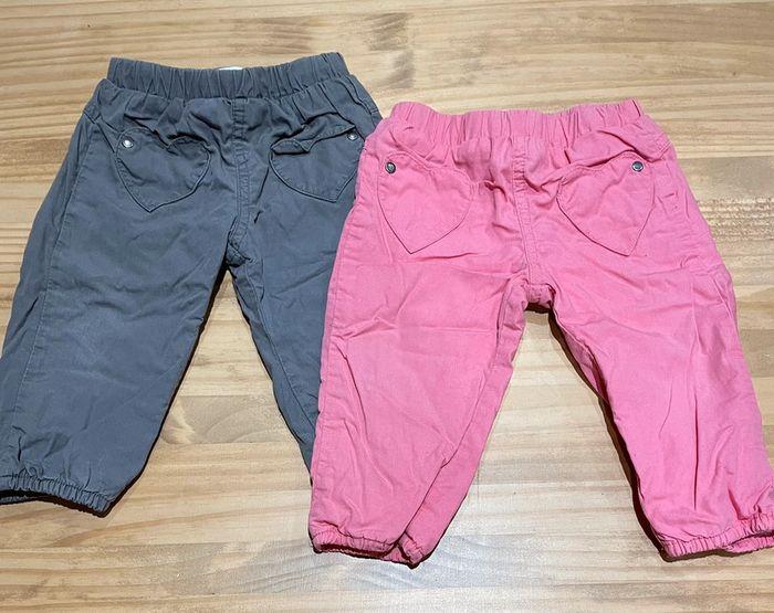 Lot de 2 Pantalons type jogging 12 mois /74cm - photo numéro 1